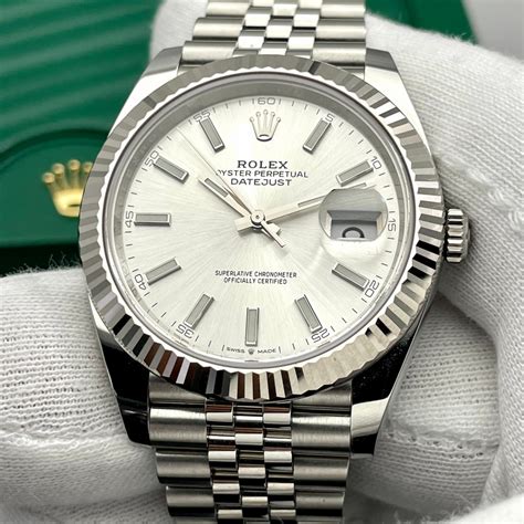 rolex datejust fluted bezel silver dial jubilee band|rolex datejust 41 wimbledon jubilee.